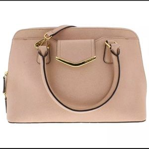 Calvin Klein Saffiano Leather Satchel Dome Handbag